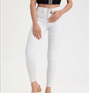 American eagle high waisted white jeans